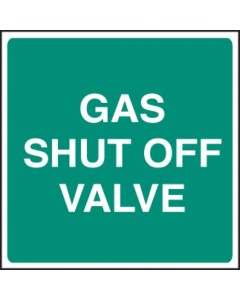 Gas Shut Off Valve Signs