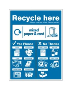 WRAP - Recycle Paper & Cardboard Here Signs